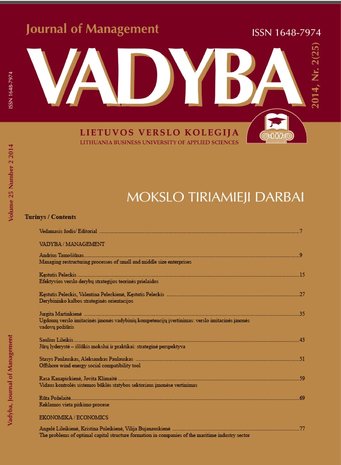 JŪRŲ LYDERYSTĖ – IŠŠŪKIS MOKSLUI IR PRAKTIKAI: VALDYMO PSICHOLOGIJOS STRATEGINĖ PERSPEKTYVA