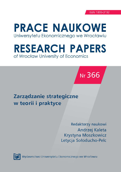 The profile of key resources of SME operating on the Polish market and its evaluation in the light of research  Cover Image