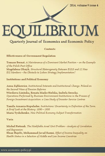 Operations Performed by Business Environment Institutions in the Process of Foreign Investment Acquisition: a Case Study of Investor Service Centres Cover Image