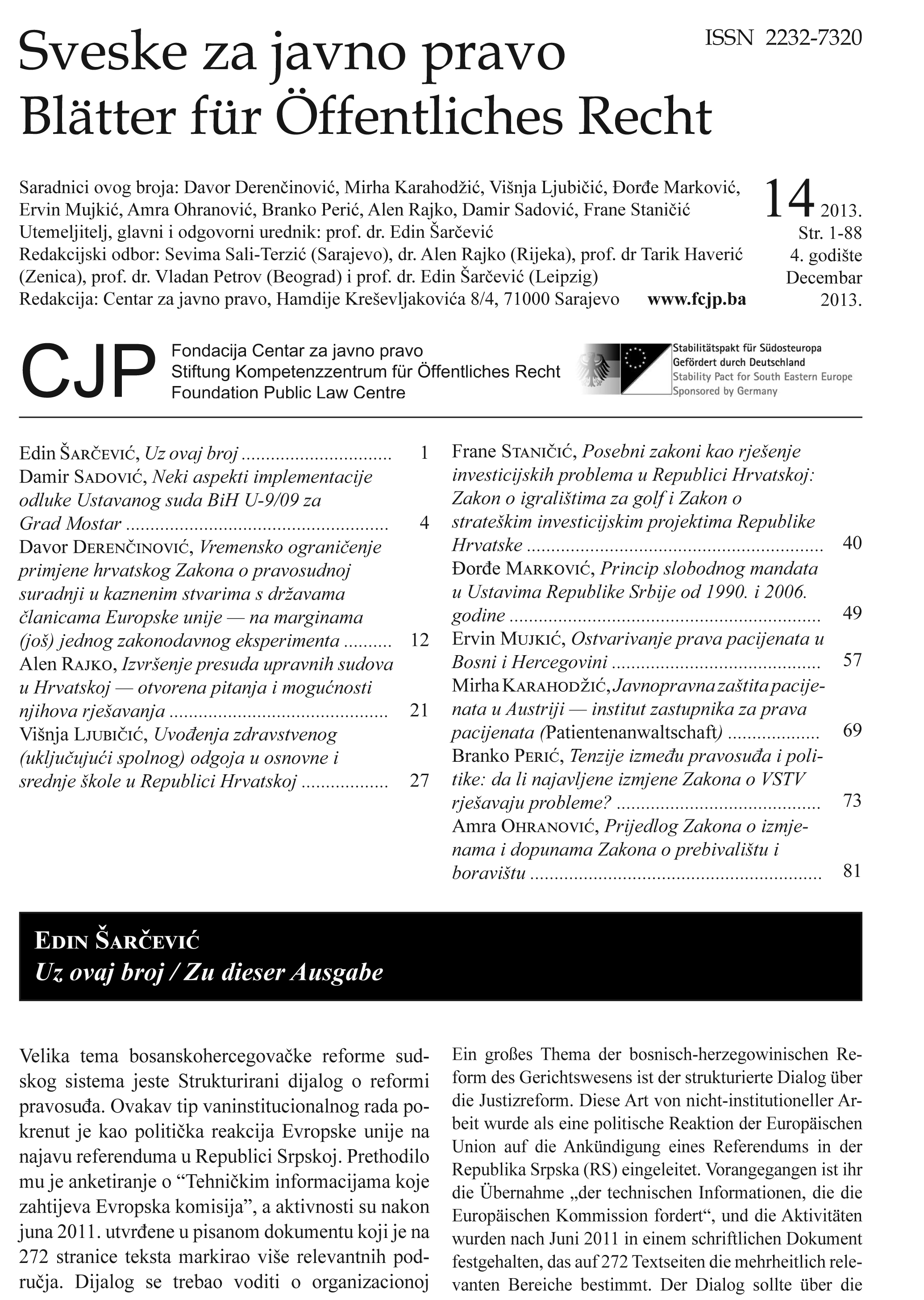 Achieving of patients' rights in Bosnia and Herzegovina Cover Image