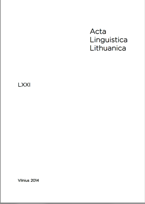 The Diphthongs of West Highlanders in Kaunas Area: Quantitative Ratio Cover Image