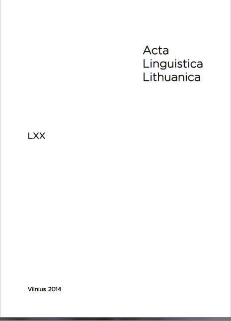 Archaic and Innovative Peculiarities of the Verb in the Southern Aukštaitian Sub-dialect in Belarus Cover Image