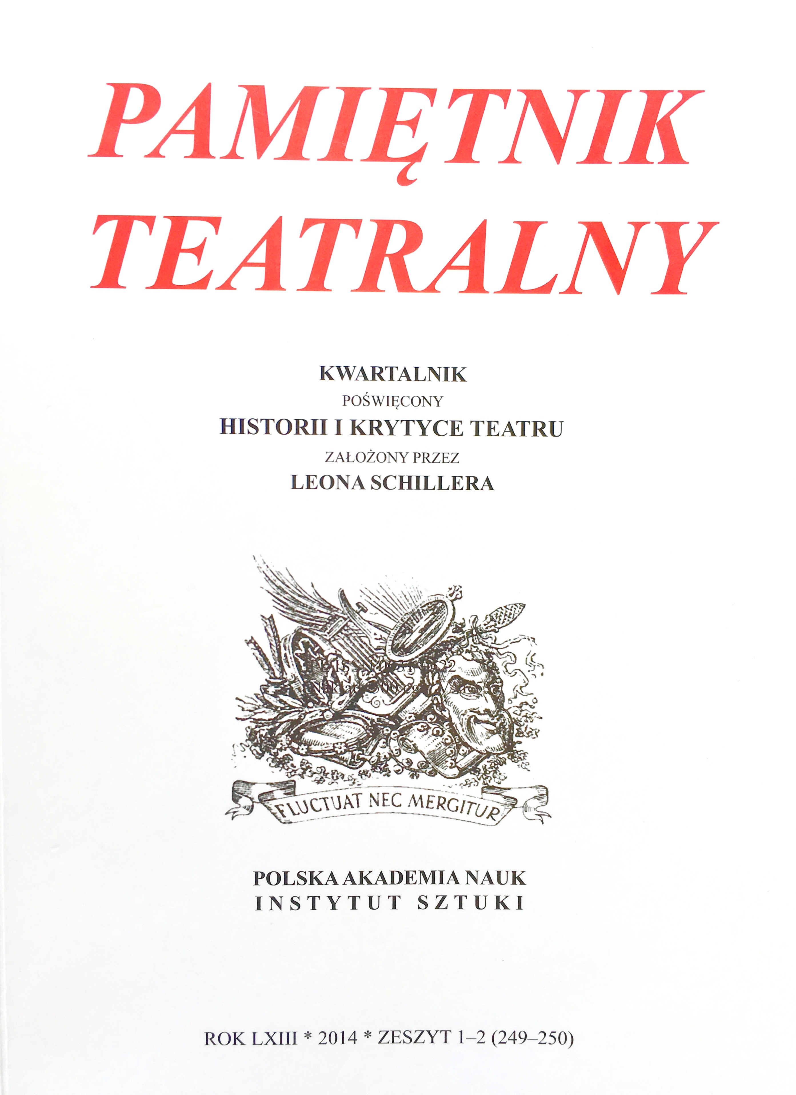 Review of Zbigniew Jędrychowski's Book Teatra grodzieńskie 1784–1864 (Warszawa, 2012) Cover Image