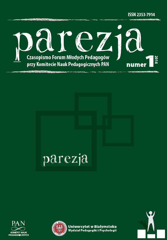 About entering the public sphere, or how the magazine "Parezja. Forum of Young Pedagogues at the Pedagogical Sciences Committee of the Polish Academy of Sciences" was created Cover Image