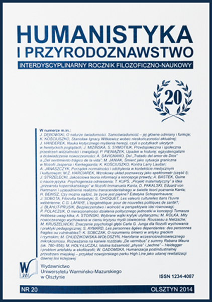 Stanisław Ignacy Witkiewicz wobec nieskończoności aktualnej