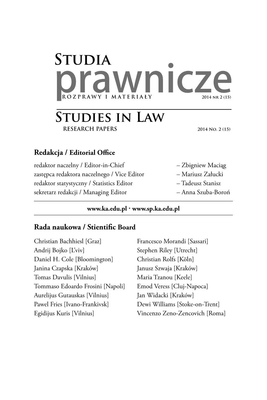 Sprawozdanie z konferencji naukowej „50 lat Kodeksu cywilnego. Sens i nonsens rekodyfikacji”, Kraków, 15–16 kwietnia 2014 r.