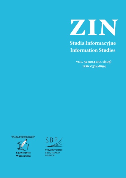 Co-authorship of Publications in Selected Polish and International Journals in Library and Information Science Cover Image
