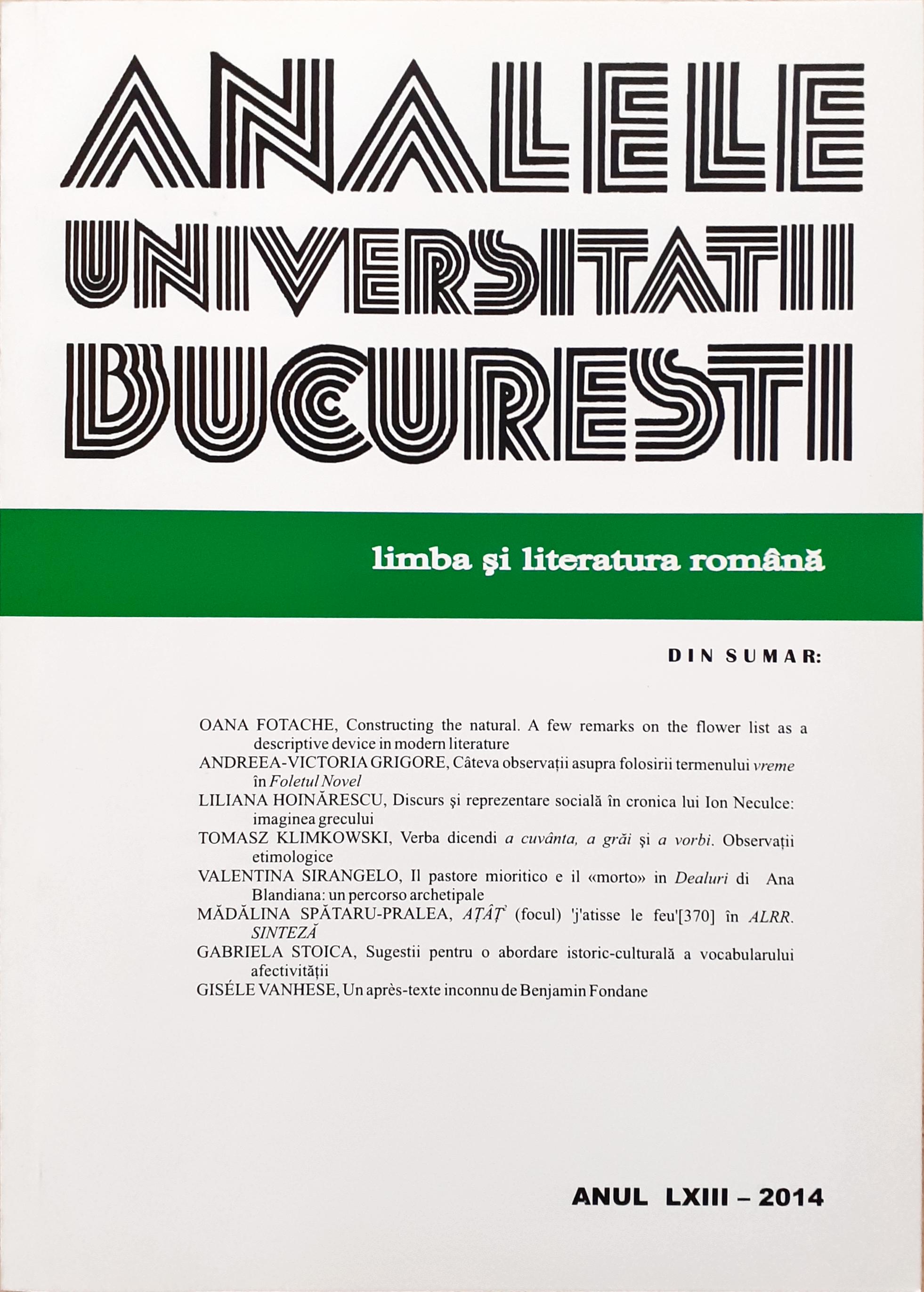 Cristian Moroianu, The inherited lexicon - source of internal and mixed enrichment of Romanian vocabulary , Bucureşti, Editura Muzeului Naţional al Literaturii Române, 2013 Cover Image