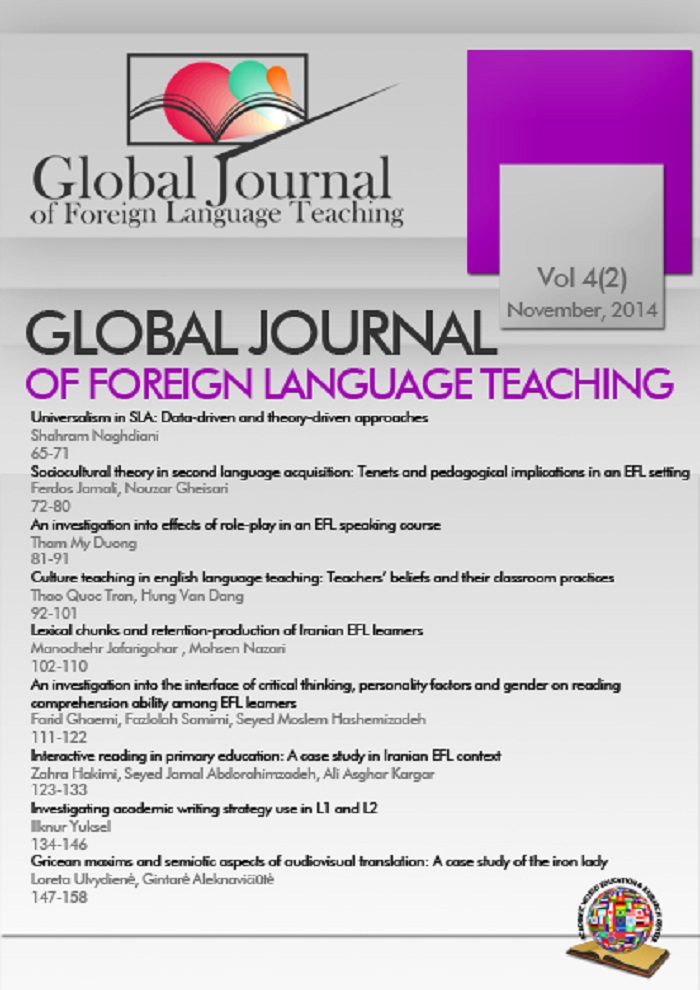 An investigation into effects of role-play in an EFL speaking
course Cover Image