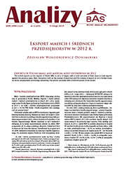 Exports of Polish small and medium-sized enterprises in 2012 Cover Image