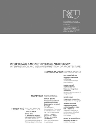 THE ANALYSIS OF INTERPRETATIONAL PROCEDURES IN PETER EISENMAN‘S BOOK TEN CANONICAL BUILDINGS Cover Image