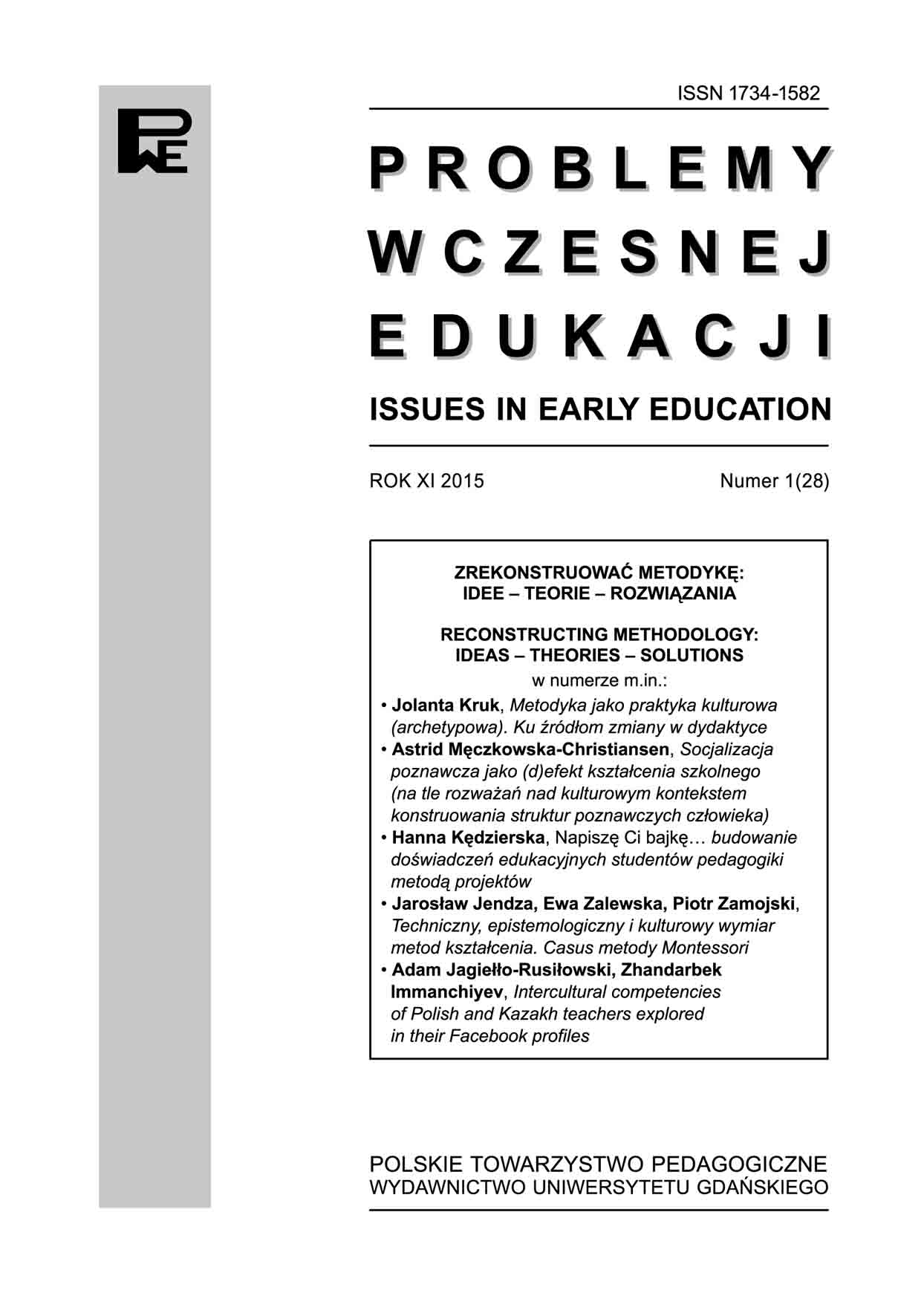 I’ll write you a story… – developing educational experiences of pedagogy students by means of project-based learning (PBL) Cover Image