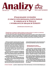 Exempting students from physical education classes in schools in Poland and selected European countries Cover Image