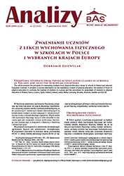 Zwalnianie uczniów z lekcji wychowania fizycznego w szkołach w Polsce i wybranych krajach Europy