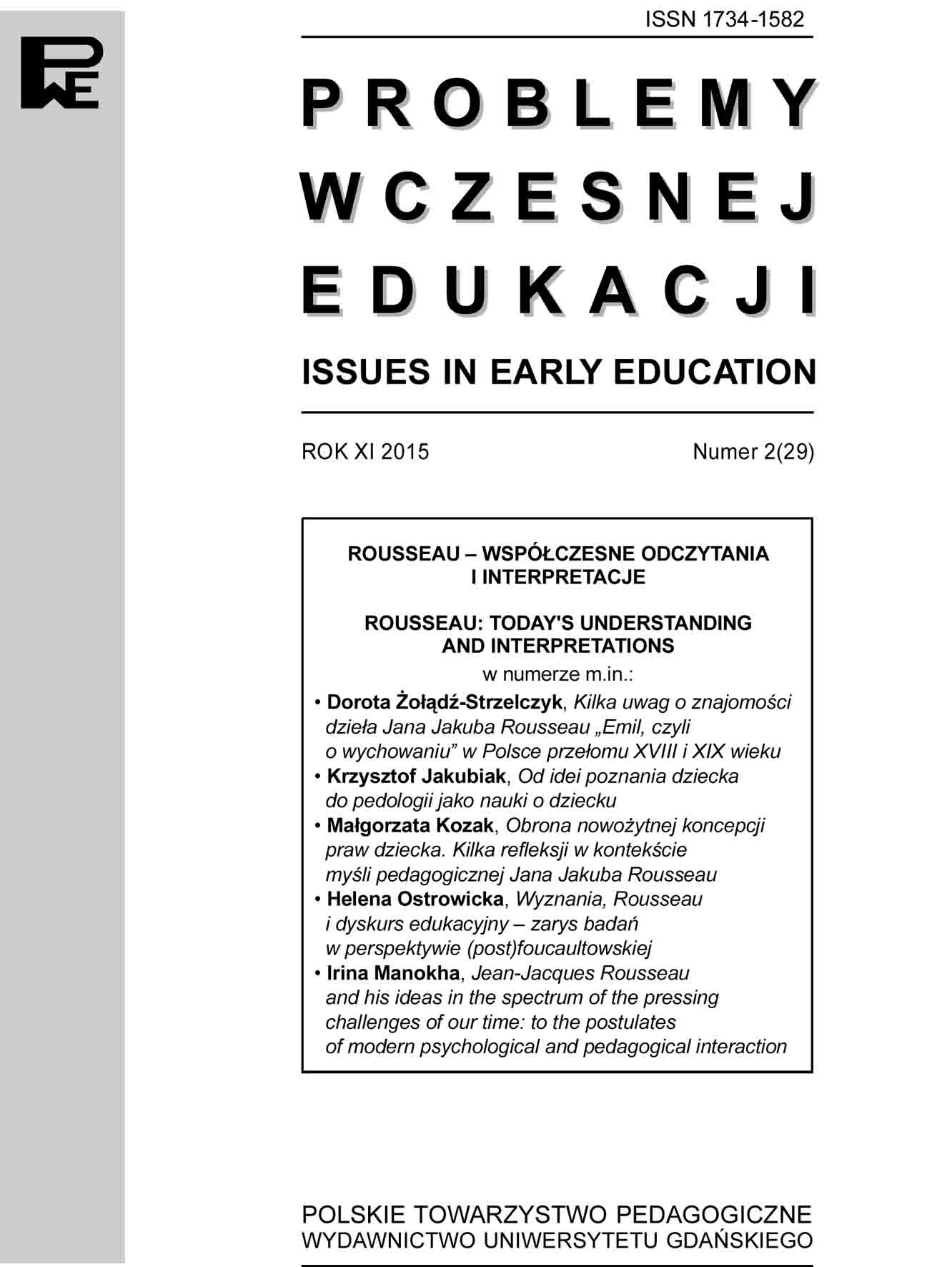 A few notes on knowledge of the works of Jean-Jacques Rousseau, “Émile, in other words – about upbringing” in Poland in the late eighteenth... Cover Image