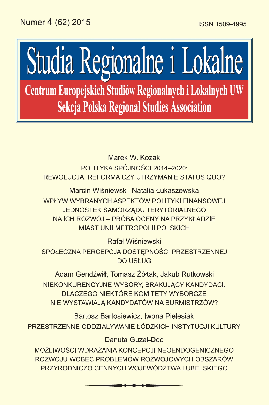 Polityka spójności 2014–2020: rewolucja, reforma czy utrzymanie status quo?