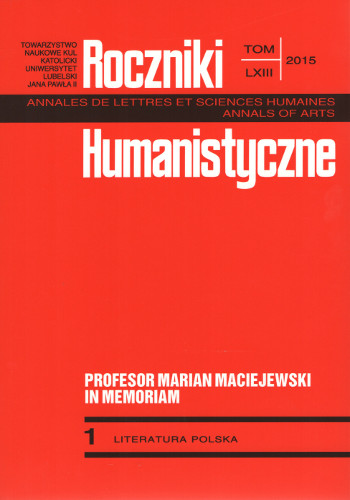 The Reading of Maciejewski an Attempt at a Kerygmatic Interpretation of The Doll by Bolesław Prus. A (Re)Construction Cover Image