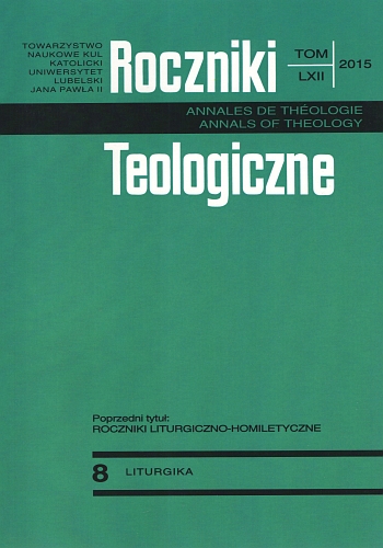 Report on the Symposium “Quod itaque Redemptoris nostri conspicuum fuit in sacramenta transivit – the Sacraments in the Mystery of the Church” Connected with Handing Commemorative Book Dedicated to Rev. Prof. Czesław Krakowiak to Celebrate His Sevent Cover Image