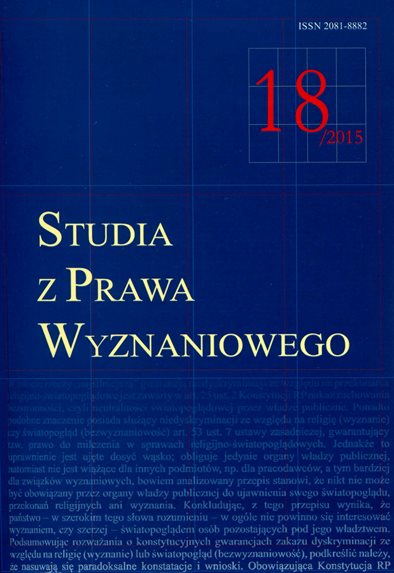 The principle of equal rights of religious communities in the jurisprudence of the Constitutional Court Cover Image