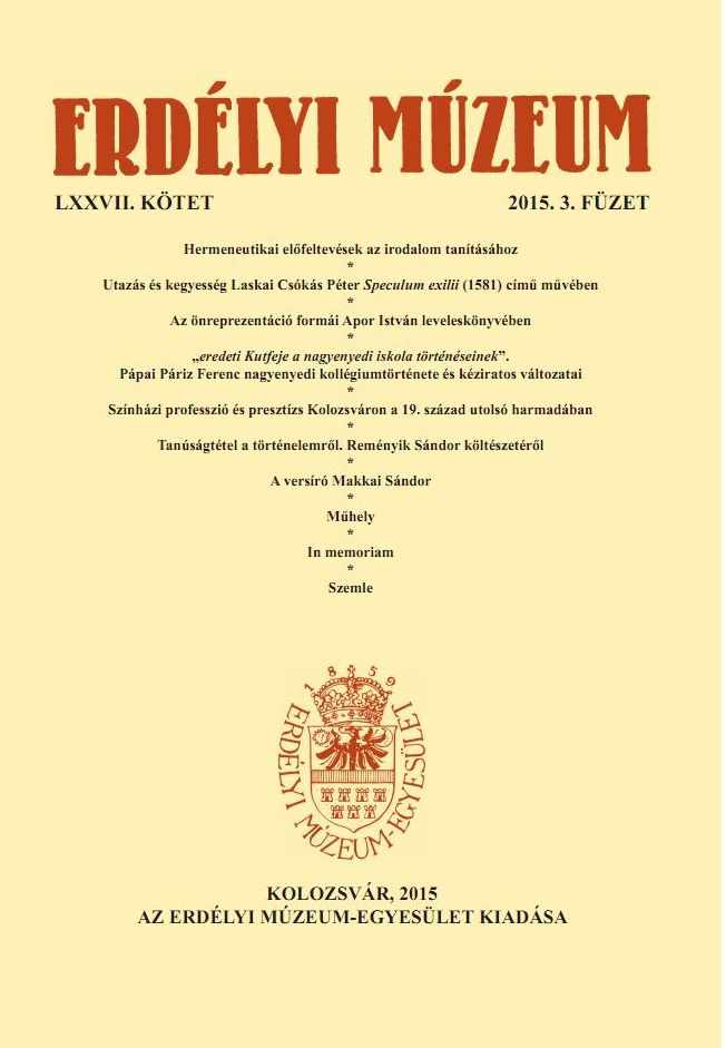 Letters of Miklós Bánffy in a Dossier of the Secret Police Cover Image