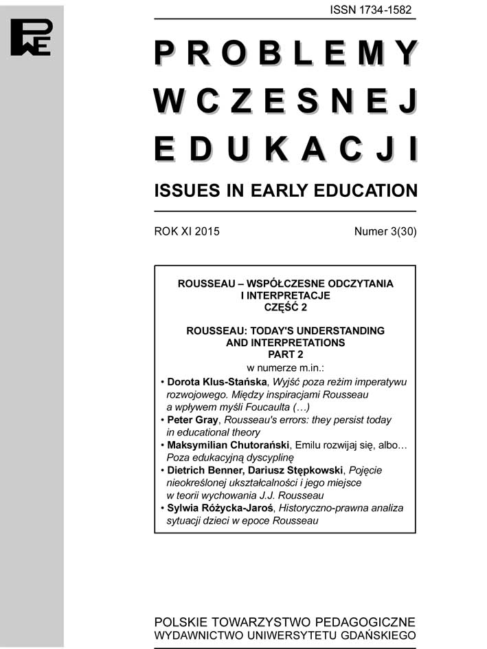 Pojęcie ukształcalności i jego miejsce w teorii wychowania Jeana Jacquesa Rousseau