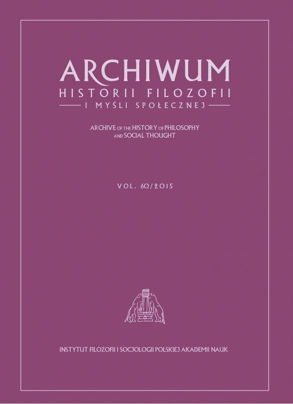Some Scholastic Terms of Marsilio Ficino’s Theory of Knowledge in the Platonic Theology Cover Image