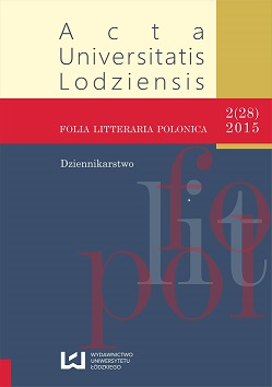 Journalistic or Reportage Novel? Notes on Jalu Kurek’s Interwar Prose