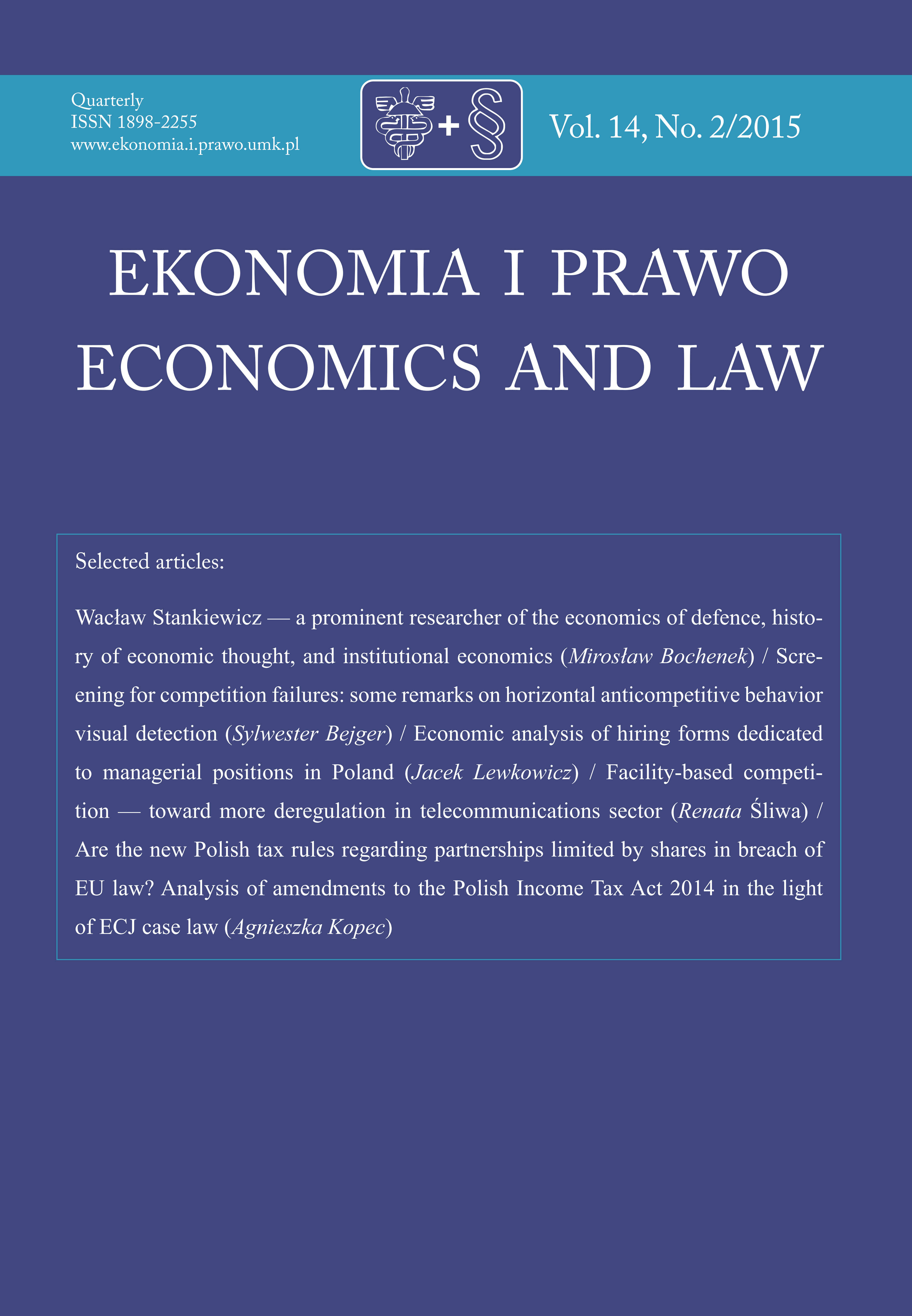 THE CONCEPT OF CORPORATE REPUTATION IN MARKETING AND POLISH LAW — THE SEARCH FOR INTERDISCIPLINARY COMMUNICATION Cover Image
