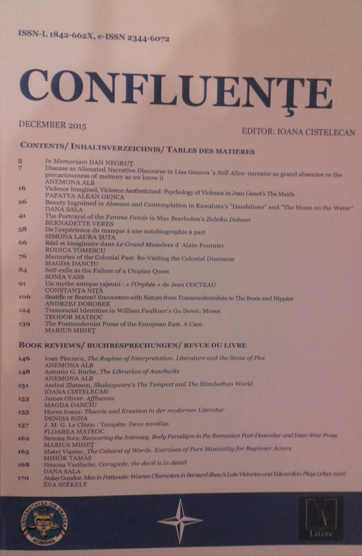 On Interpretation (Ioan Pânzaru, The Regime of Interpretation. Literature and the Sense of Plot, Polirom Publishing House, Iași 2012/Regimul interpretării. Literatura și sensul acțiunii, Editura Polirom, Iași 2012) Cover Image