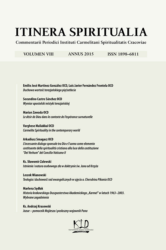 The ongoing spousal dialogue between God and man
as a constituent element of Christian spirituality, in the light of the Constitution “Dei Verbum” o f the Second Vatican Council Cover Image