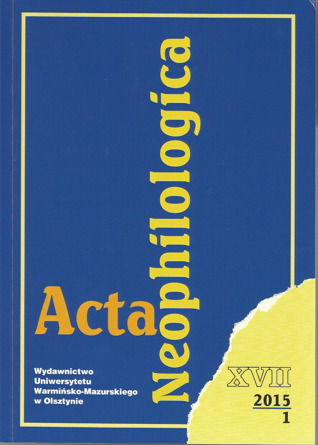 ETHNOLINGUISTIC ANALYSIS OF ANIMAL NAMES IN THE PROSAIC FOLKLORE TEXTS OF THE PROVINCES OF ARKHANGELSK AND KALUGA Cover Image