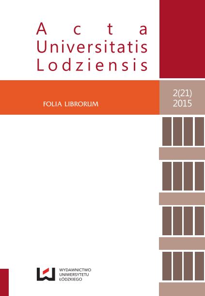 Bibliotekarstwo, pod red. Anny Tokarskiej, Warszawa 2013, 727 ss. [review] Cover Image