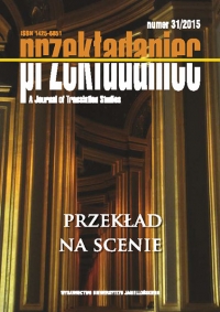 Translator as „Medium”. About Literariness of Theatre Translation and Theatricality of Literary Translation: Summoning Kantor’s Ghosts. Cover Image