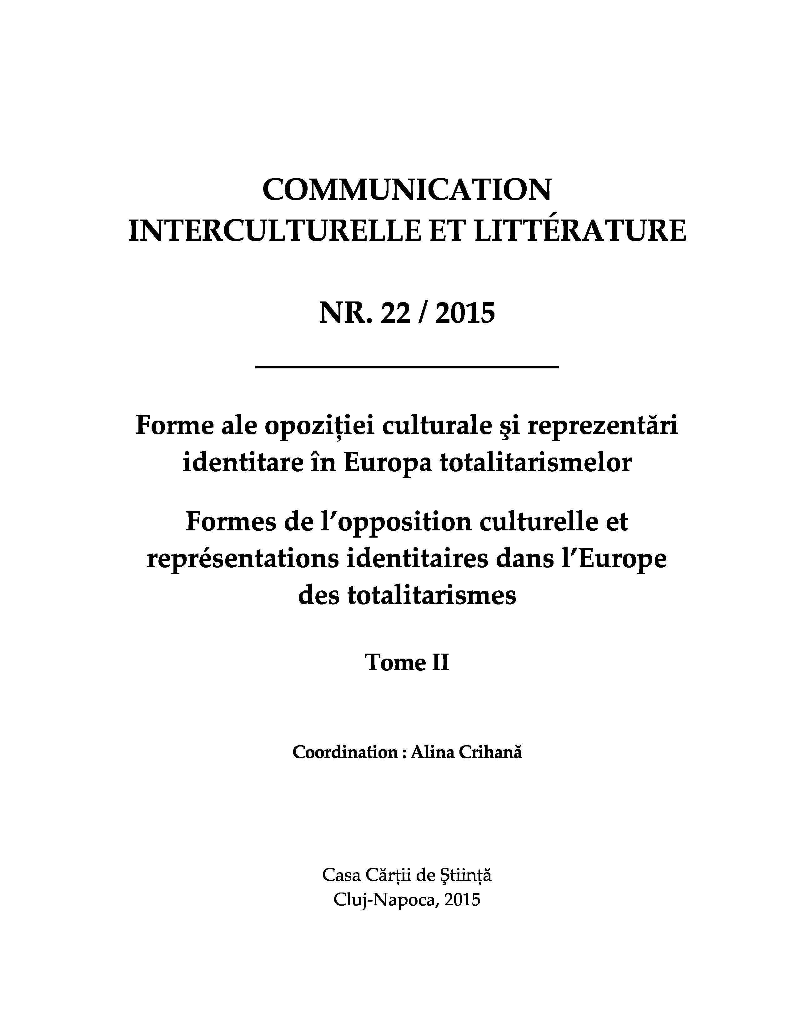 Stratégies discursives de représentation identitaire dans les mémoires de Cella Serghi – Sur le fil d’araignée de la mémoire (1977) Cover Image