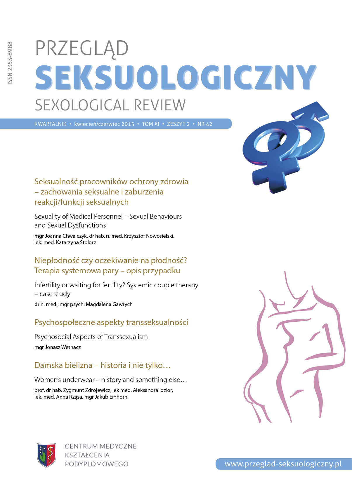 Seksualność pracowników ochrony zdrowia – zachowania seksualne i zaburzenia reakcji/funkcji seksualnych Cover Image