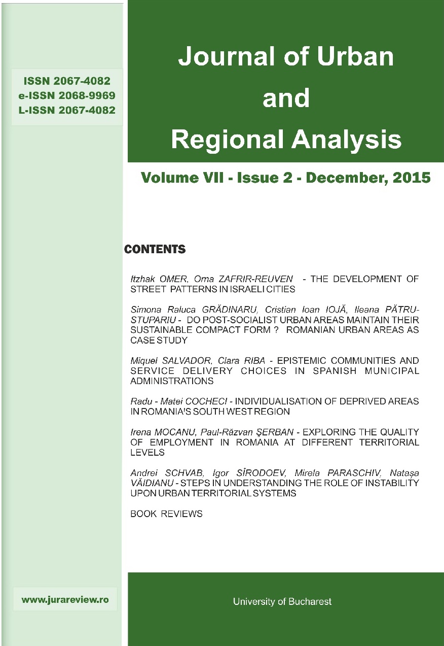 INDIVIDUALISATION OF DEPRIVED AREAS IN ROMANIA’S SOUTH WEST REGION Cover Image