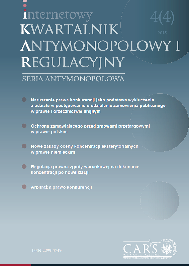 Report on the 19th CARS Open PhD Seminar Liability of parent companies and the concept of guilt of collective entities in Polish competition law. Warsaw, 25/03/2015 Cover Image
