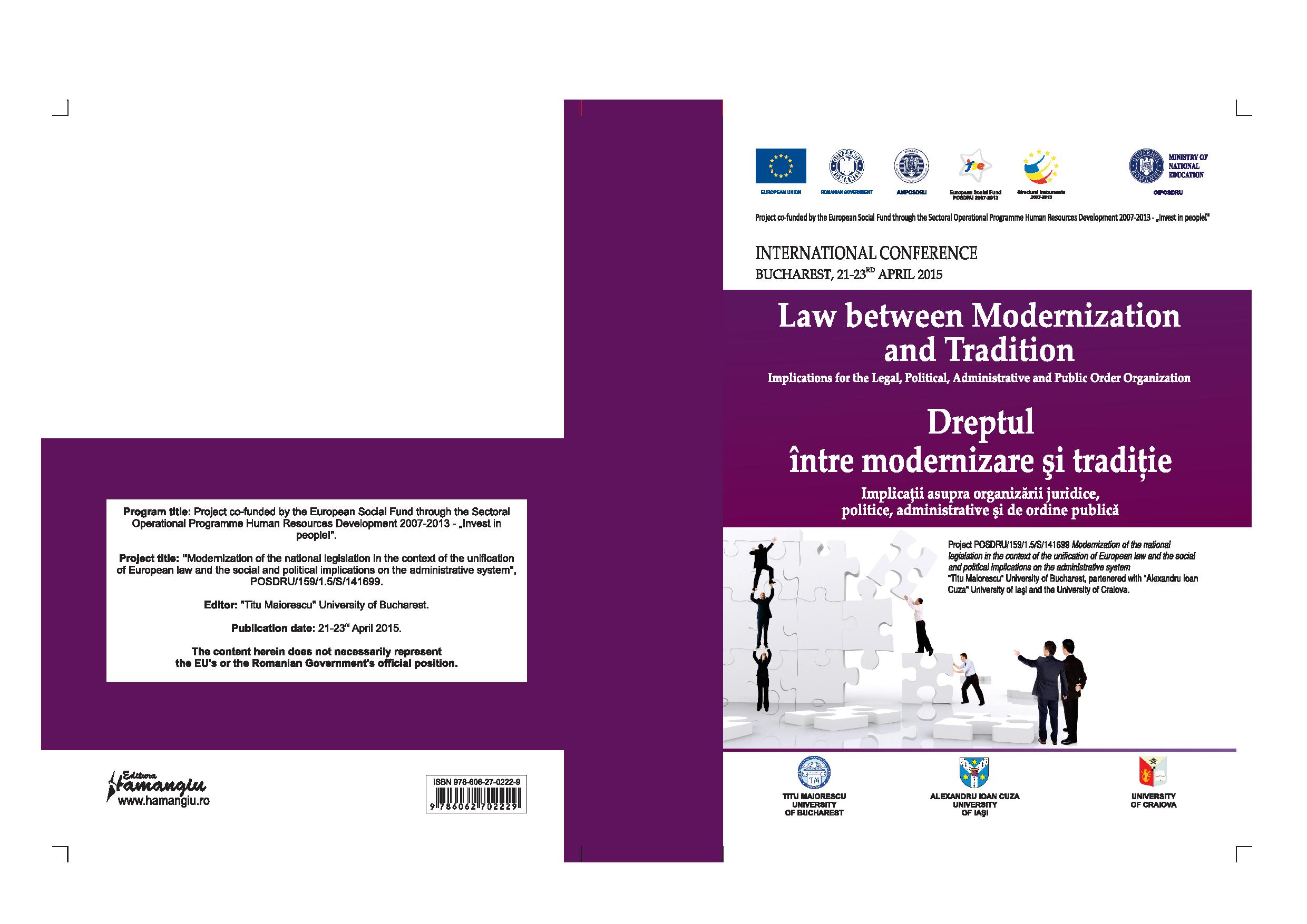 APPLICATION OF THE MORE FAVORABLE LAW AFTER THE FINAL JUDGMENT 
OF OFFENCES COMMITTED 
BY UNDER-AGE CHILDREN Cover Image