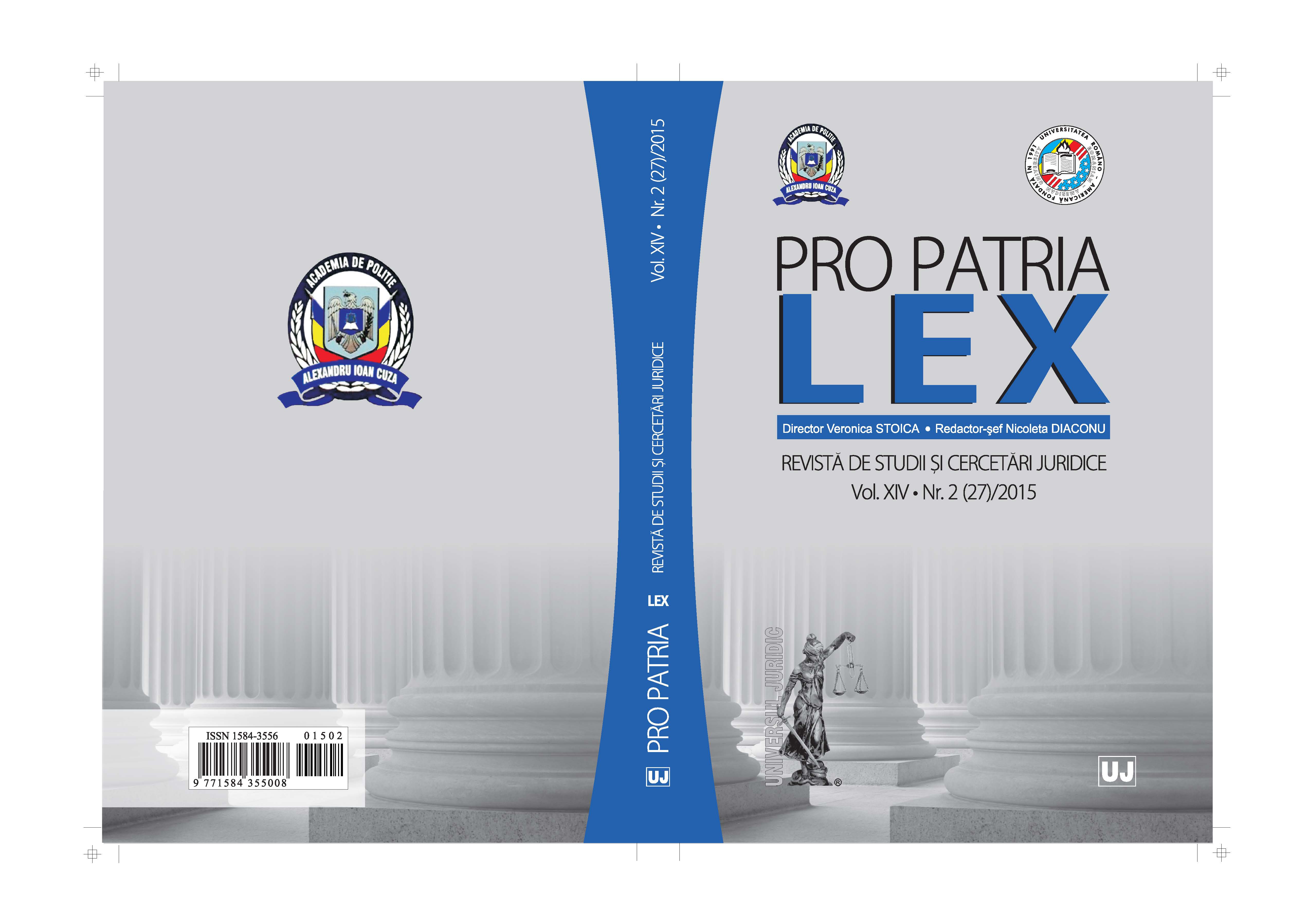 PRIORITY OF OPPOSITE PROPERTY TITLES AS A RESULT OF ABUSIVE TAKING OVER PURPOSE OF DECREE NO. 92/1950 - PRESENTED IN THE LIGHT OF THE CIVIL DECISION NO. 34A / 31.01.2014 OF THE COURT OF APPEAL OF BUCHAREST (I) Cover Image