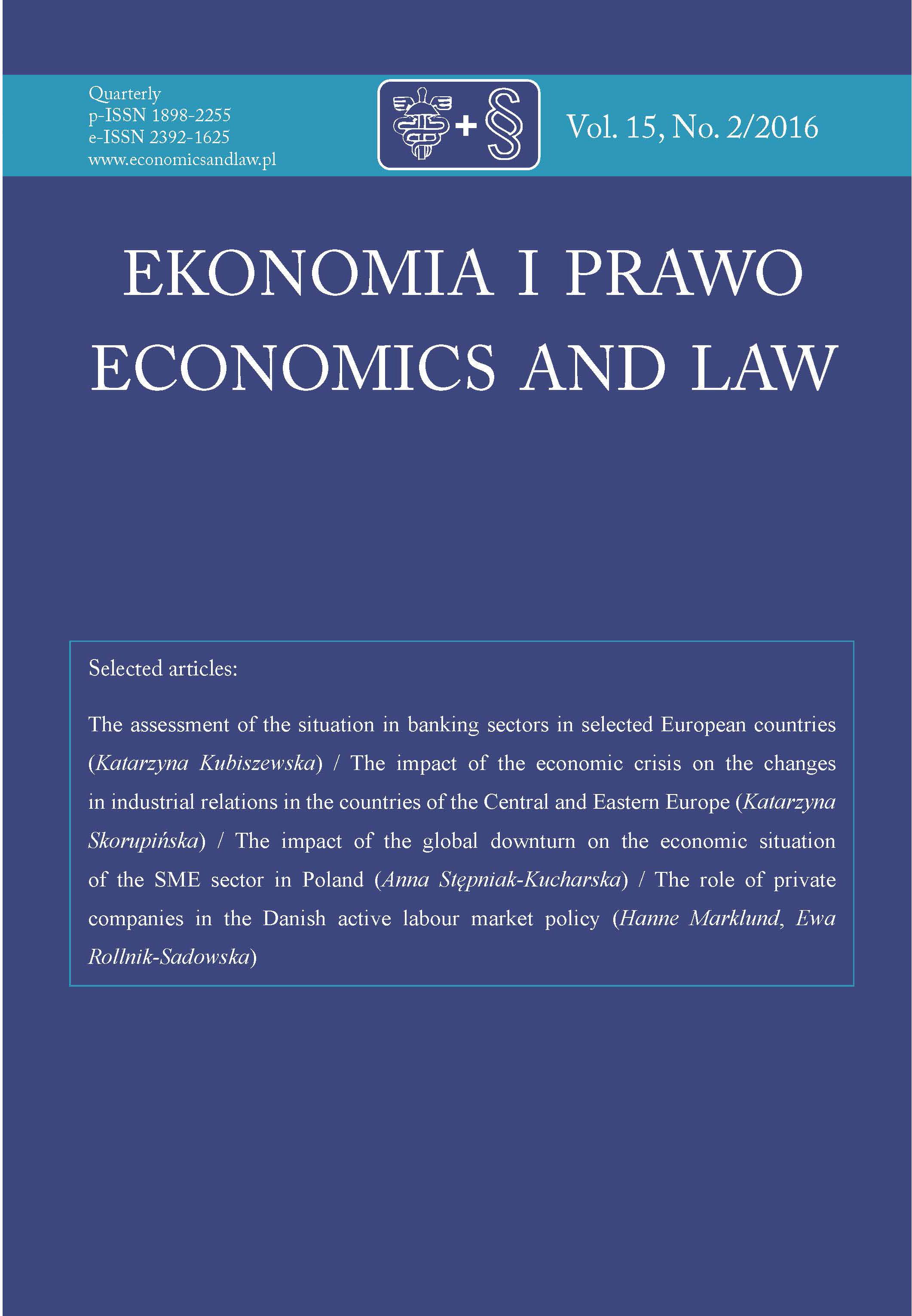 THE IMPACT OF THE ECONOMIC CRISIS ON THE CHANGES IN INDUSTRIAL RELATIONS IN THE COUNTRIES OF THE CENTRAL AND EASTERN EUROPE Cover Image