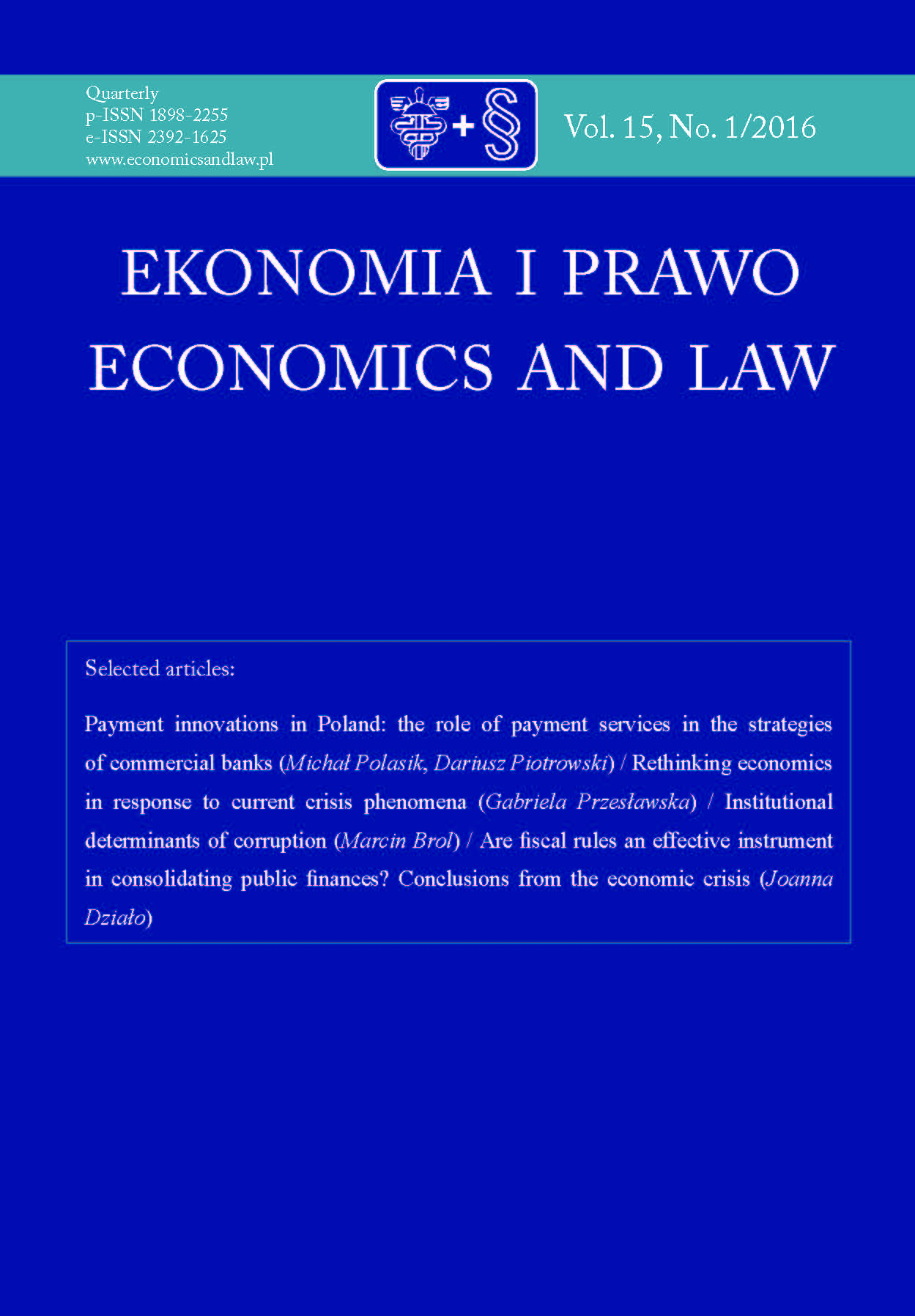 RETHINKING ECONOMICS IN RESPONSE TO CURRENT CRISIS PHENOMENA Cover Image