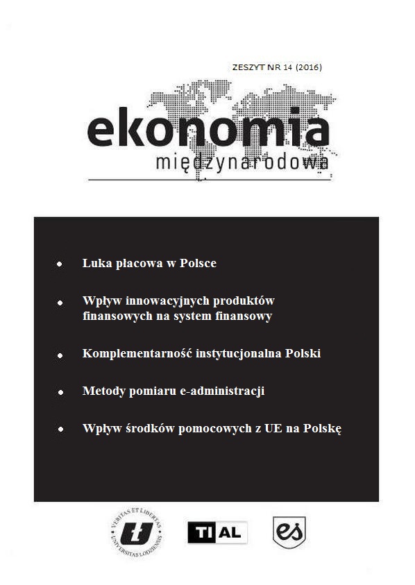 The impact of aid funds from the European Union on the condition of the Polish economy in 2007–2013 Cover Image