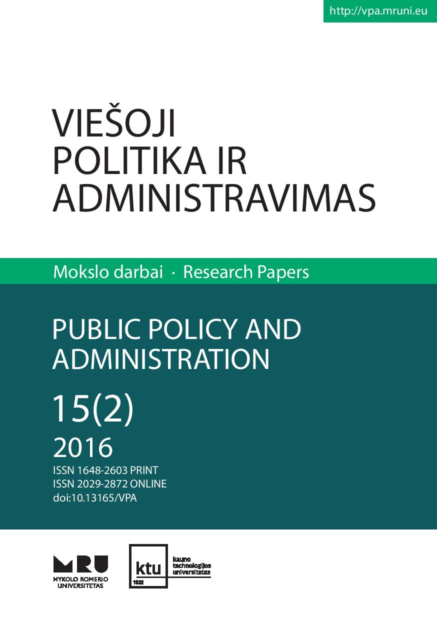 The Public Service Quality Management in Lithuanian Municipalities Cover Image