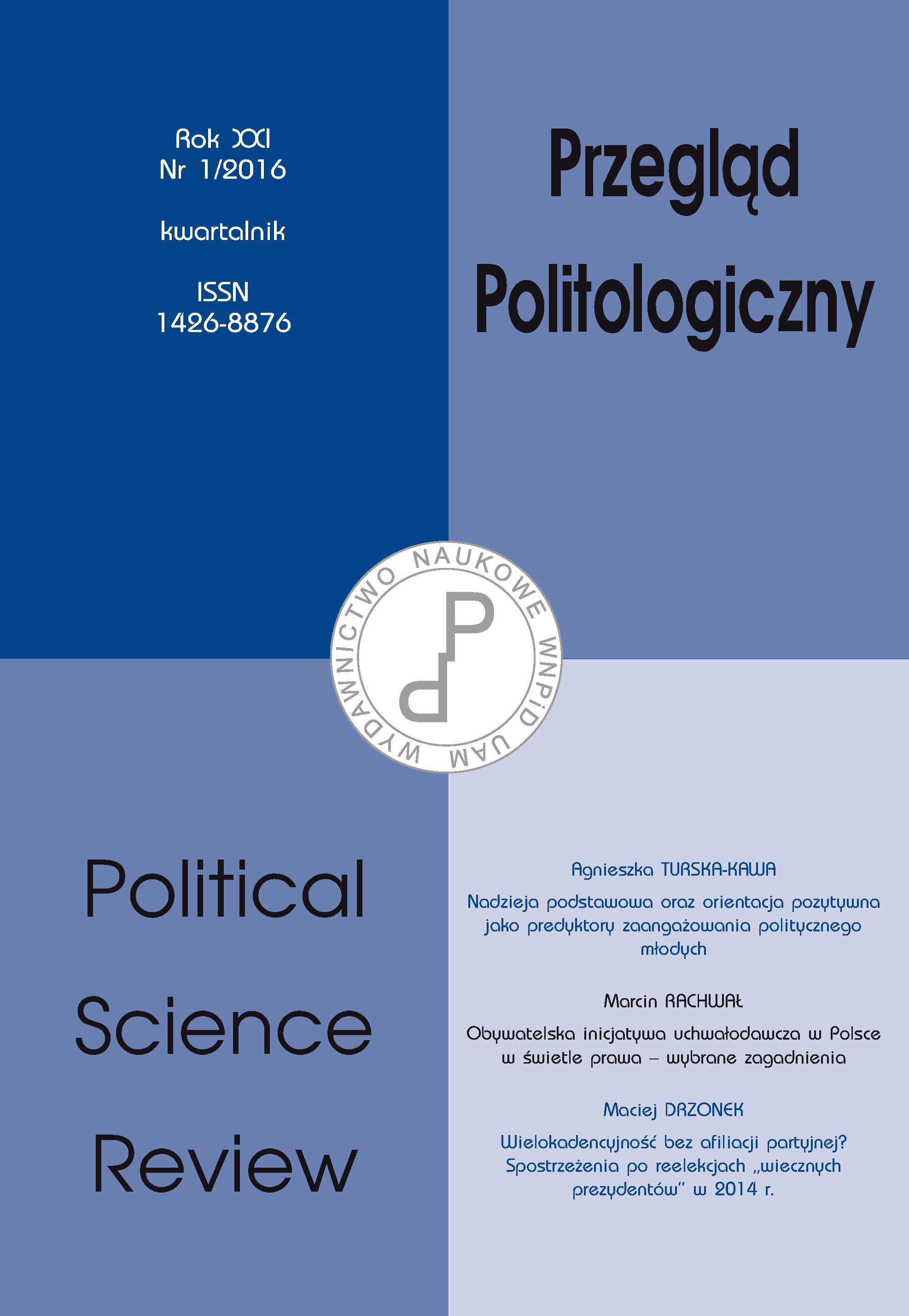 Nadzieja podstawowa oraz orientacja pozytywna jako predyktory zaangażowania politycznego młodych