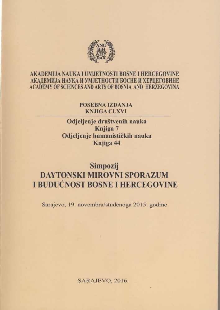 AFFIRMATION OF HUMAN RIGHTS AS THE STARTING POINT TO REDEFINE POLITICAL AND LEGAL CONCEPT OF BOSNIA AND HERZEGOVINA Cover Image
