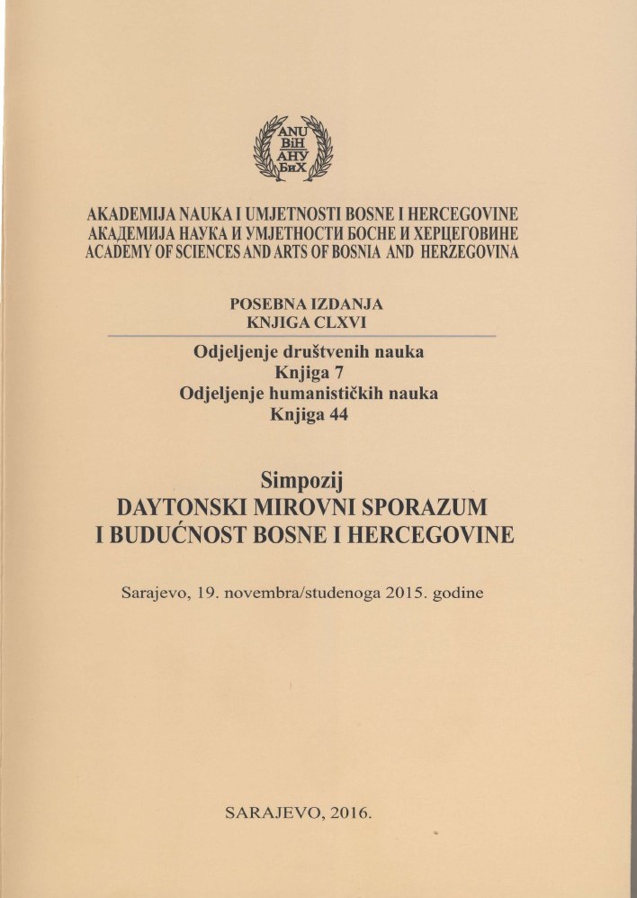 MULTIKULTURALIZMOM PROTIV PLURALIZMA – SLUČAJ DEJTONSKE BOSNE I HERCEGOVINE