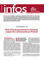 Role of local government in financial support for cultural policy in Poland Cover Image