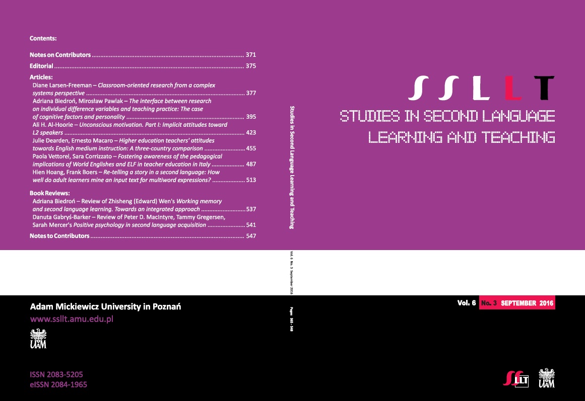 Higher education teachers’ attitudes towards English
medium instruction: A three-country comparison Cover Image