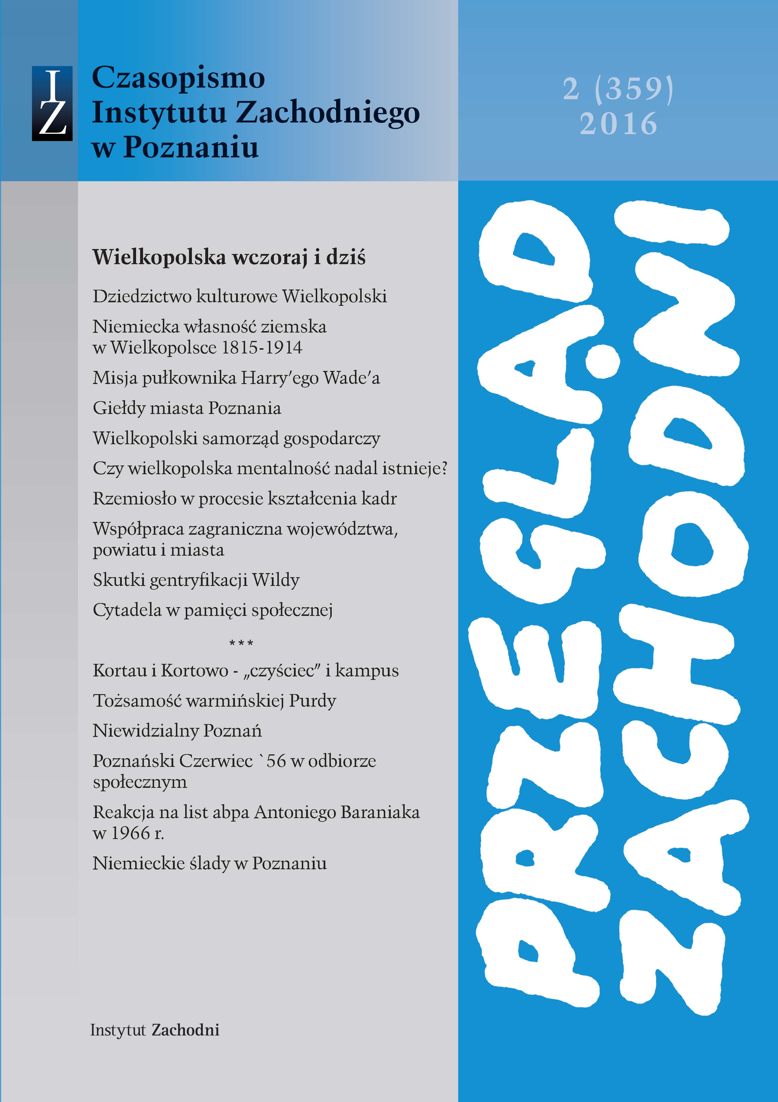 Does the Greater Poland mindset still exist? An analysis based of Social Diagnosis 2015 Cover Image