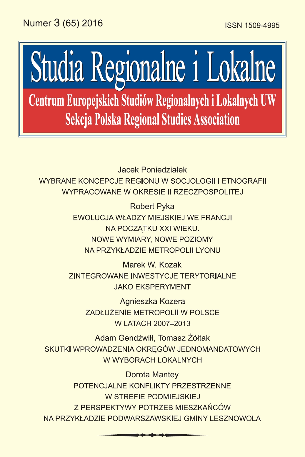 Wybrane koncepcje regionu w socjologii i etnografii wypracowane w okresie II Rzeczpospolitej